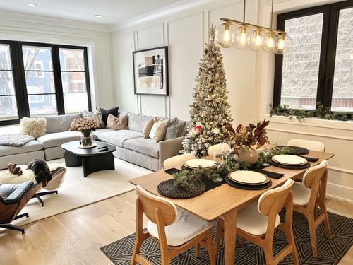 Customer photo review of Brass 5-Light Glass Globe Linear Pendant