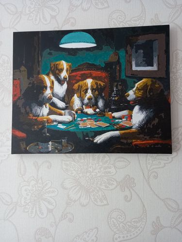 Customer photo review of Poker Game (1894) - Paint by Numbers