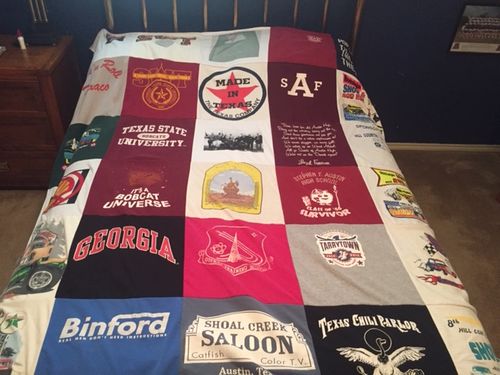 T-shirt quilt featuring bobcats by Neal from TX