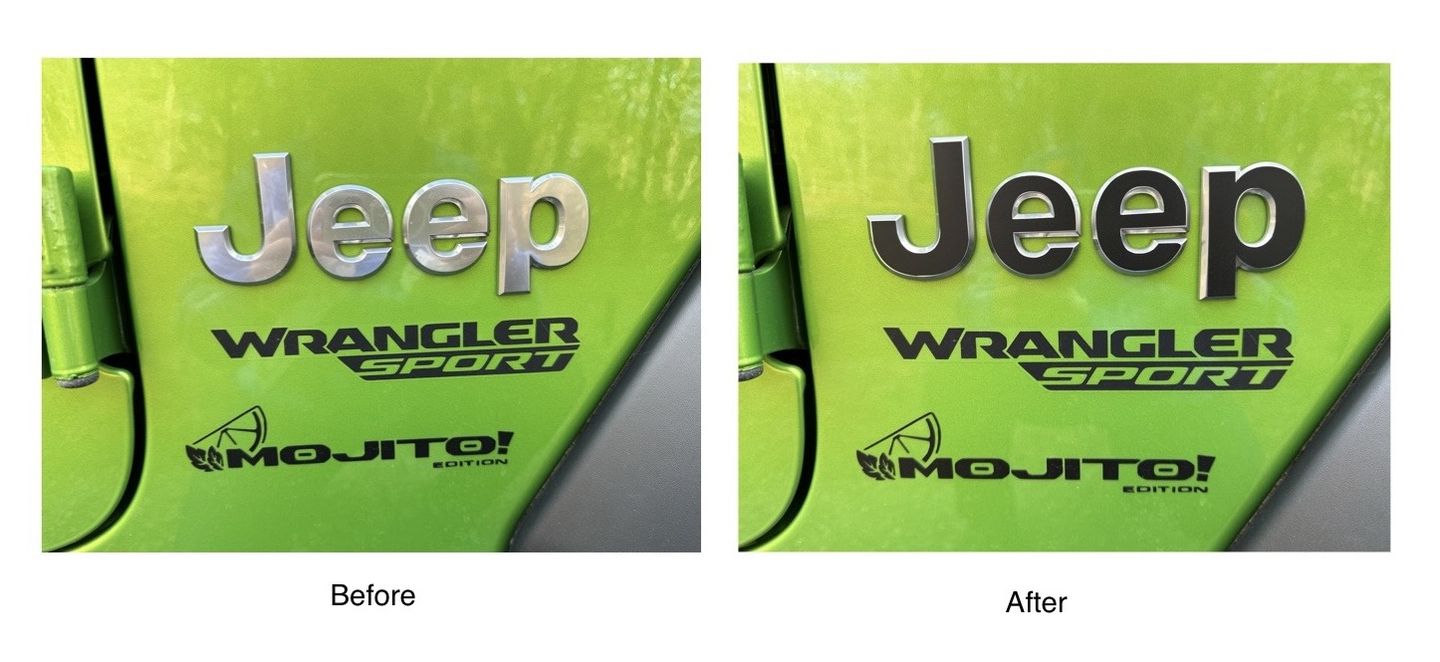 Customer photo review of Emblem Black-Out Kit | Overlay Set for Jeep Models (Cherokee, Wrangler, Gladiator & More)