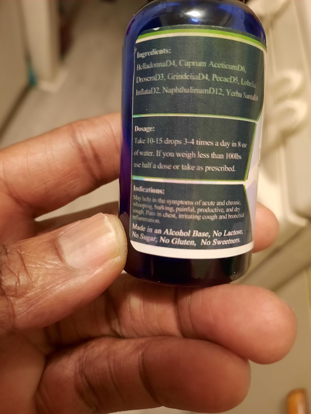 Customer photo review of Bronchitis & Chronic Coughs BM13 - Homeopathic Remedy for Acute & Chronic Cough, Whooping Cough, Chest Discomfort, Non-Drowsy, Safe for All Ages, 30ml