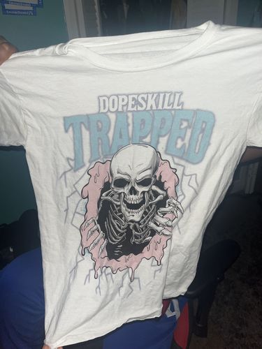 Customer photo review of Jordan 5 Easter DopeSkill T-Shirt Trapped Halloween Graphic