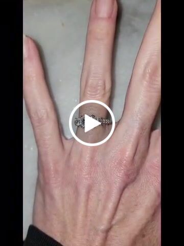 Customer video review of Three Stone Princess Cut Moissanite Pavé Set Engagement Ring