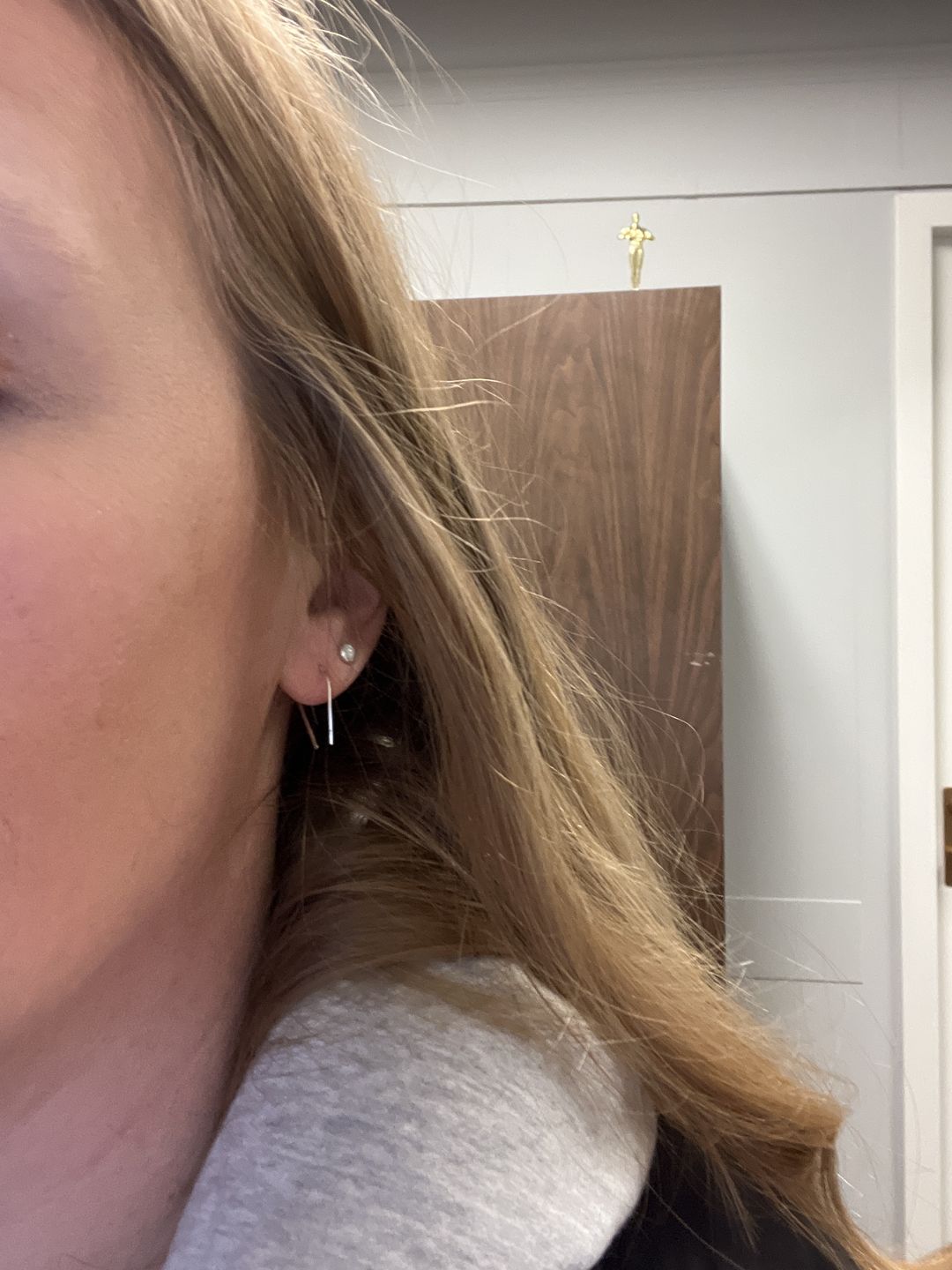 Customer photo review of Pull through Horseshoe Earrings