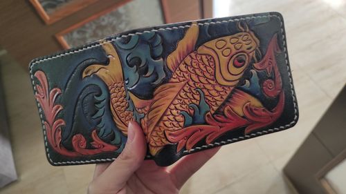 Customer photo review of Hundred Ghosts™ Irezumi Japanese Leather Wallet