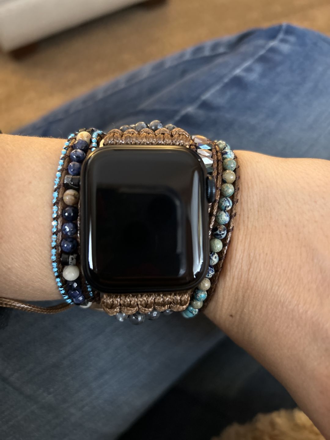 Customer photo review of Serene Ocean Apple Watch Strap