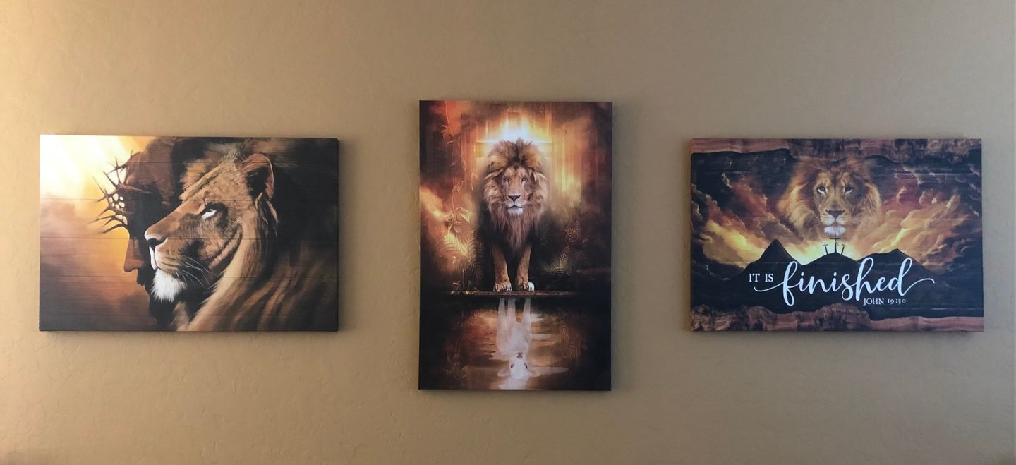 Customer photo review of Lion and Lamb Canvas Wall Art, Lion and Lamb Picture