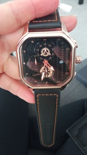 Customer photo review of Fashion Square Dial Leather Waterproof Watches