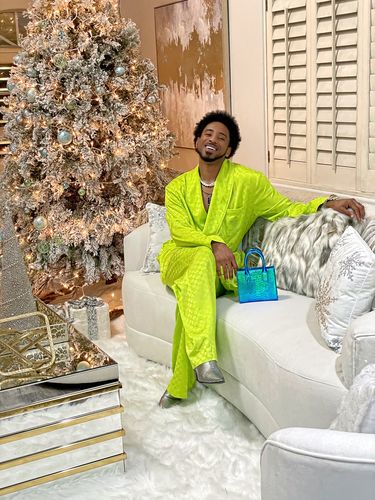 Customer photo review of Python mini bag (blue chrome)