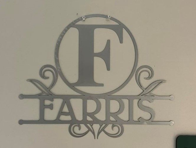 Customer photo review of Austen Monogram - 2 Sizes - Metal Name Signs Personalized Monogram