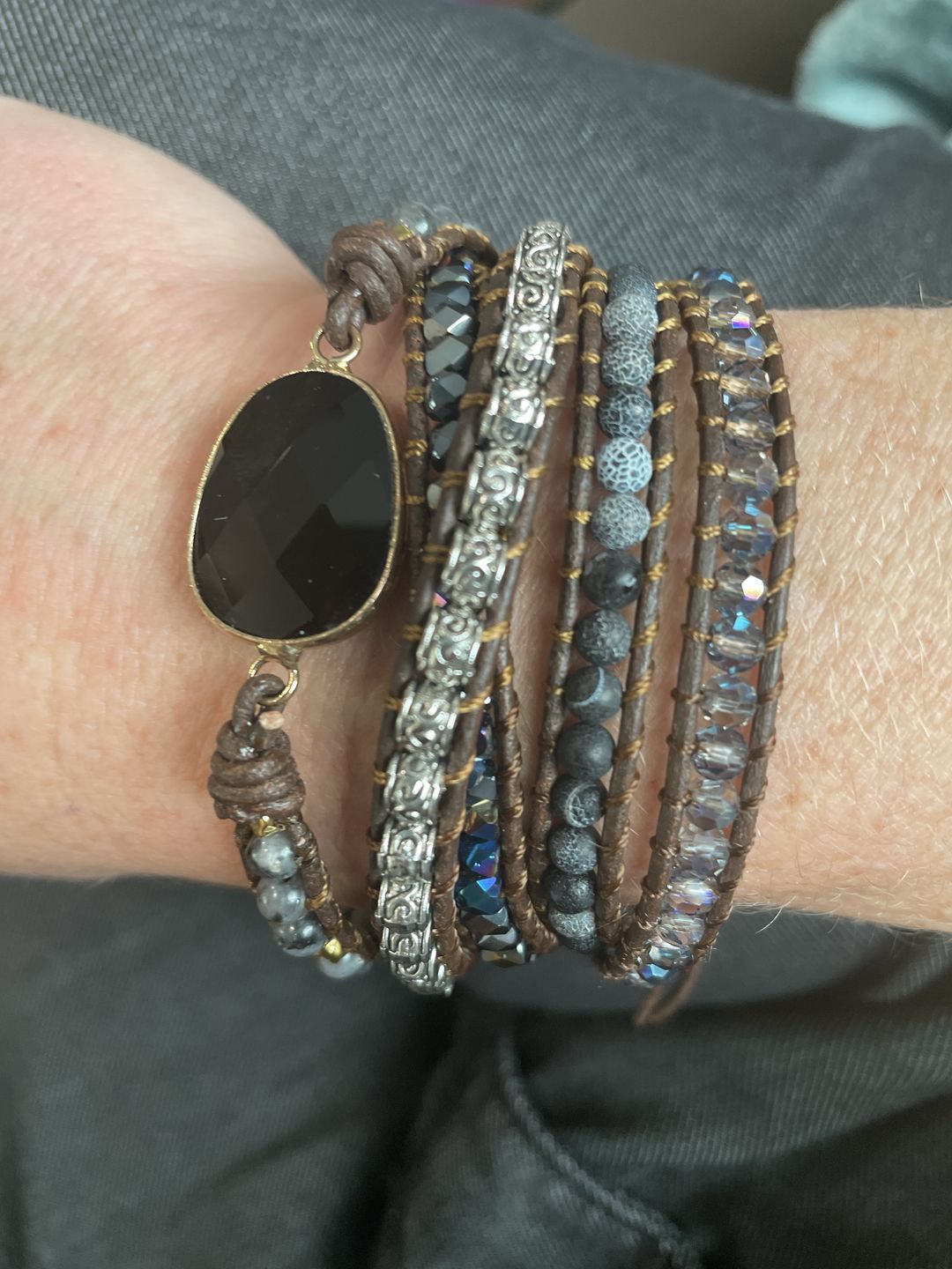 Customer photo review of Onyx Moonlight Protection Wrap Bracelet