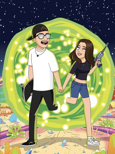 Customer photo review of 'Rick and Morty' Custom Portrait