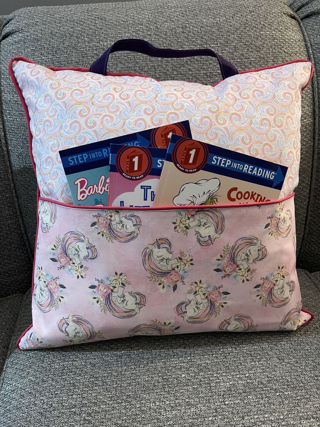 Customer photo review of Reading Pillow / Pocket Book Pillow Pattern in Two Sizes | Digital PDF Pattern