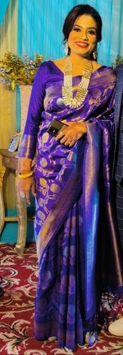 Customer photo review of Royal Blue Kanjivaram Saree