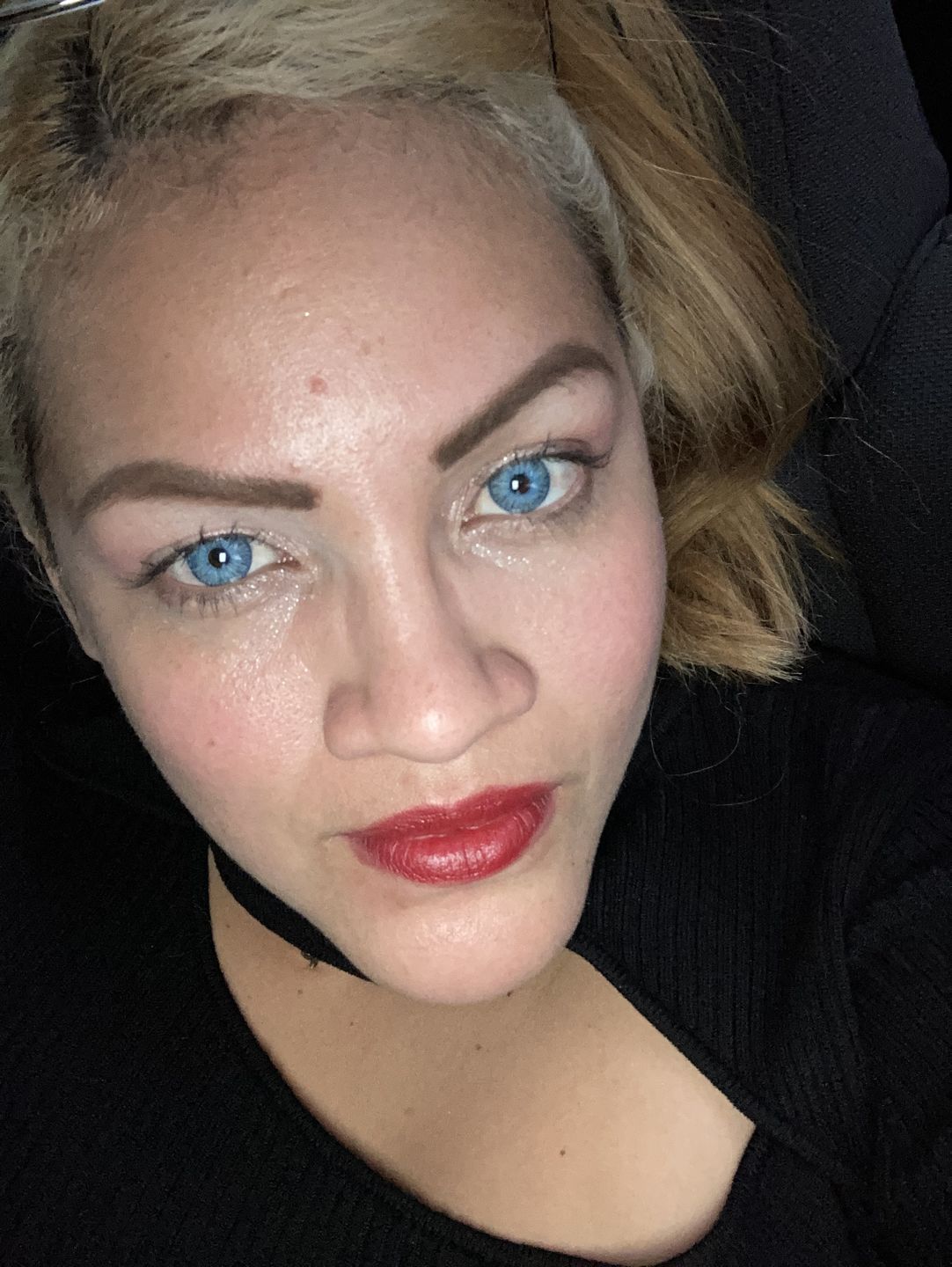 Customer photo review of New York Blue Prescription Colored Contact Lenses