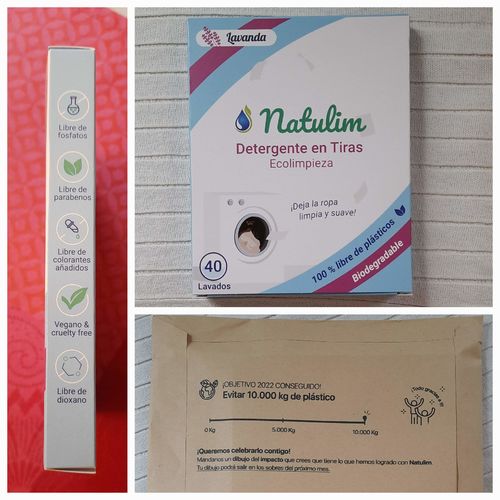 Customer photo review of Eco-Tiras de Detergente 40 lavados Natulim