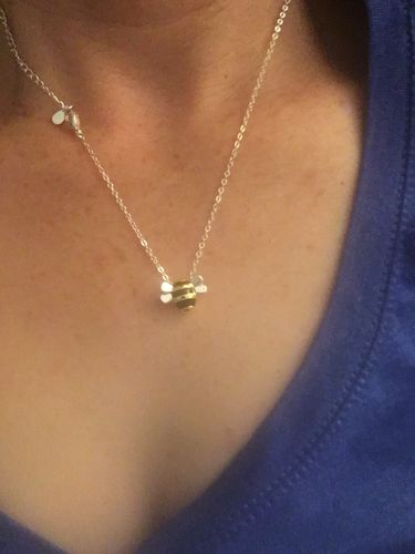 Customer photo review of Original Adopt a Bee Necklace