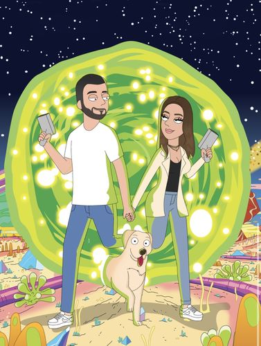 Customer photo review of 'Rick and Morty' Custom Portrait