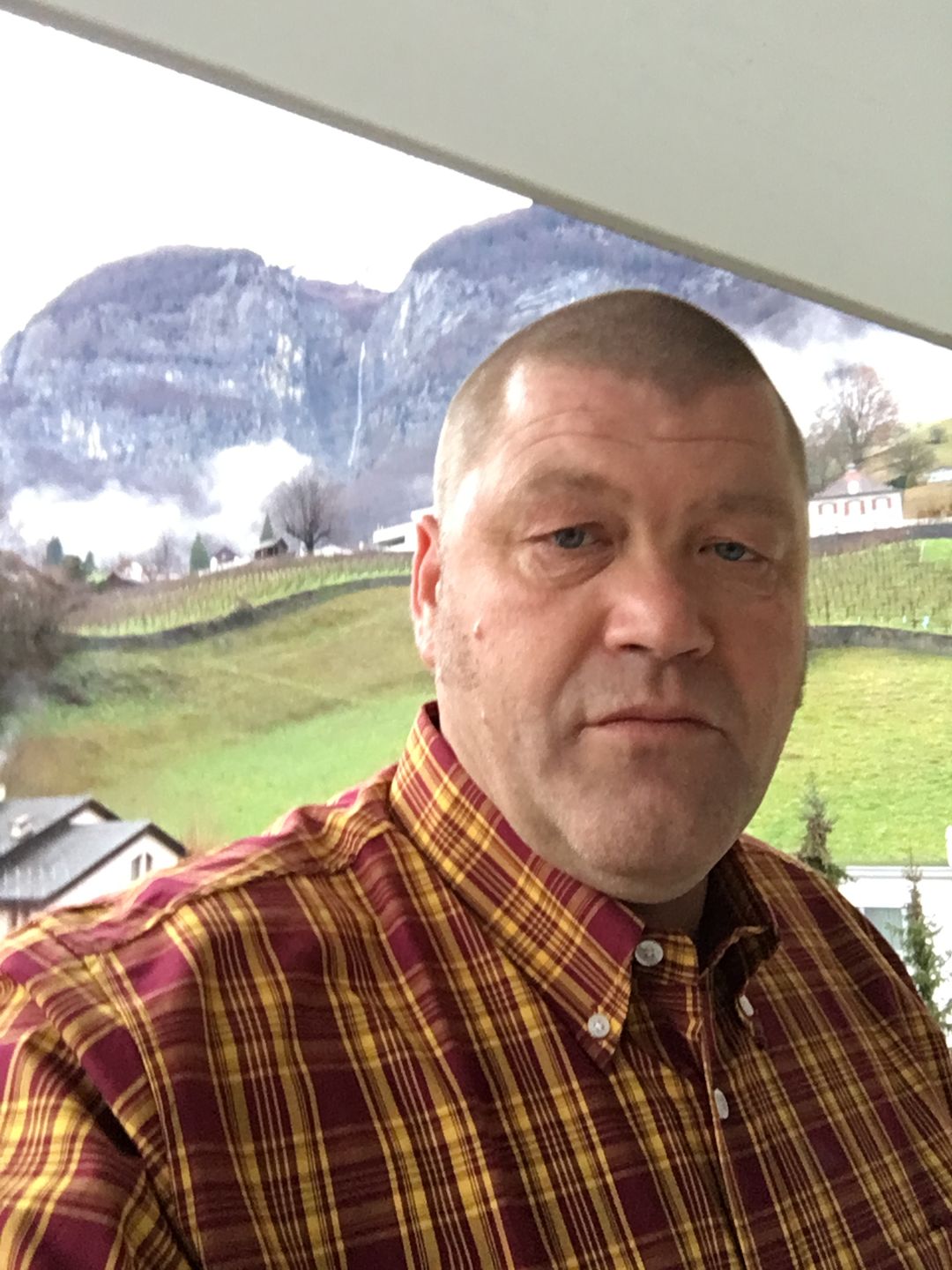Customer photo review of Burgundy & Mustard Check Shirt- CK-51 - UP TO 5XL