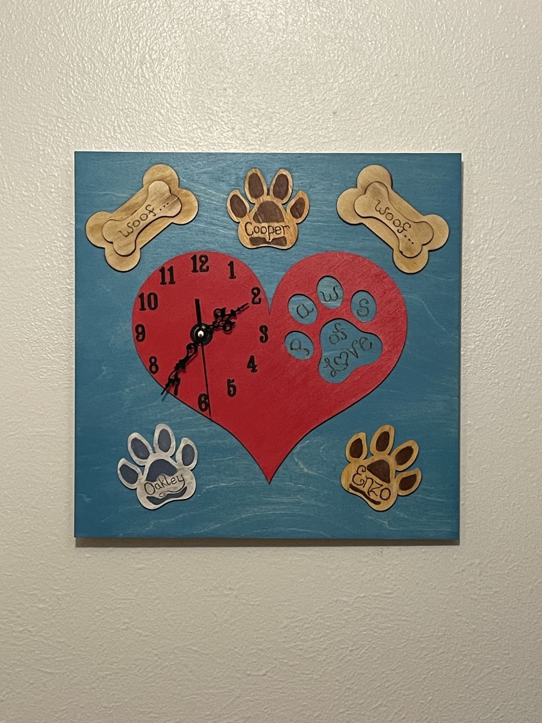 Customer photo review of Unfinished Wood Dog Paw Shape - Animal - Pet - Craft - up to 24" DIY