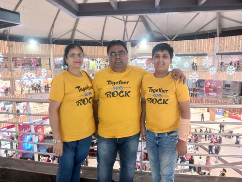 Customer photo review of Together We Rock Matching Family T-Shirts Set of 3 and 4 for Mom, Dad, Son & Daughter
