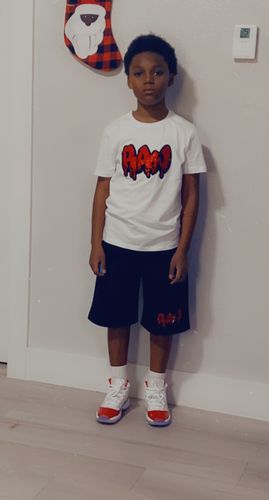 Customer photo review of Kids RAW Drip Red Bling Crew Neck and Cotton Shorts Set
