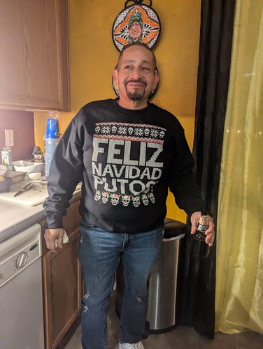 Customer photo review of Feliz Navidad Putos OG Navidad Sweatshirt