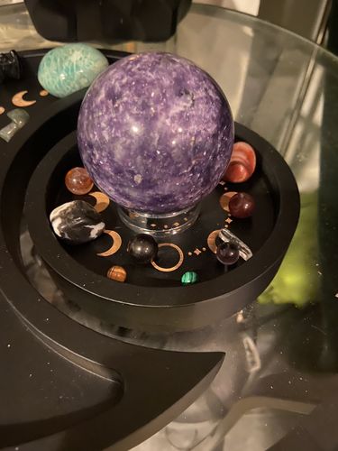 Customer photo review of Large Lepidolite Sphere 🔮