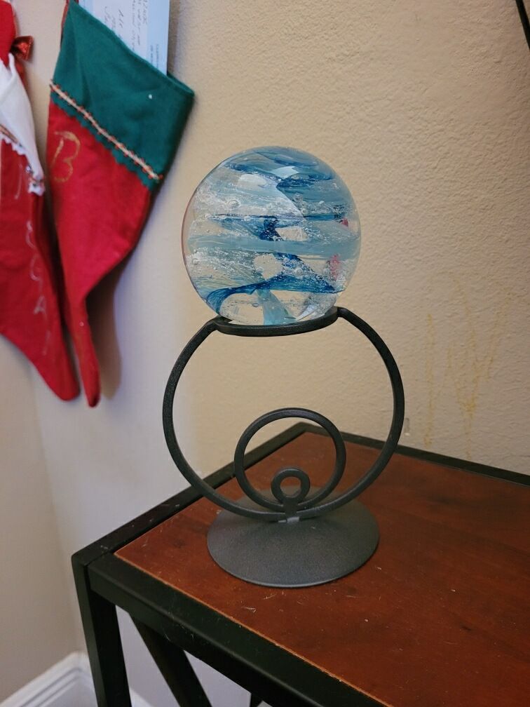 Customer photo review of Tranquil Swirl Paperweight with Cremation Ash