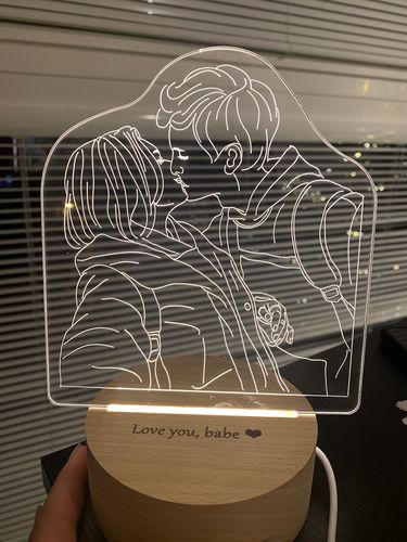 Customer photo review of Custom 3D Photo Night Light Gift