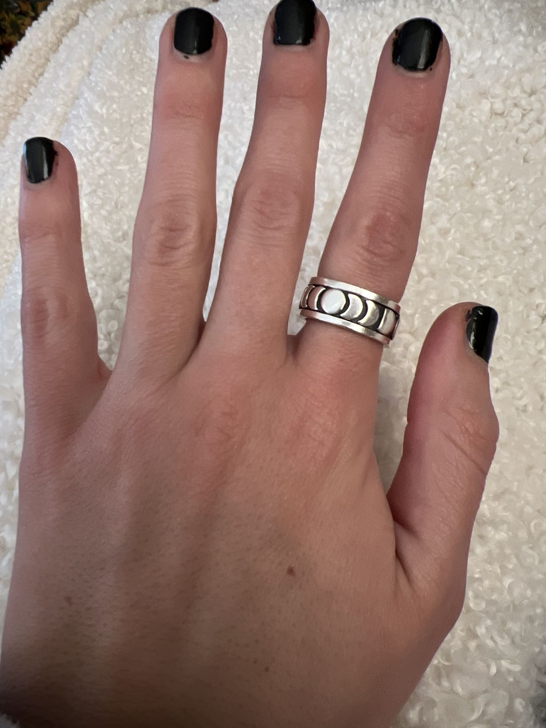 Customer photo review of Moon Phase Spinner Ring Sterling Silver