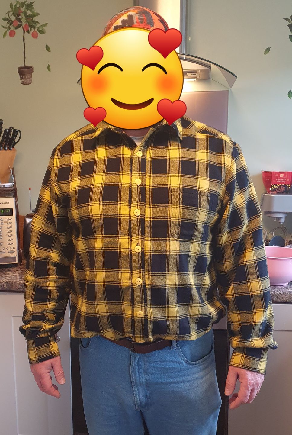 Customer photo review of Mustard and Black Tartan Brushed Cotton Fabric