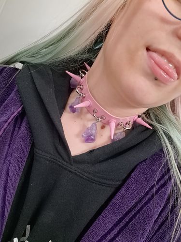 Customer photo review of Amethyst Candy Collar