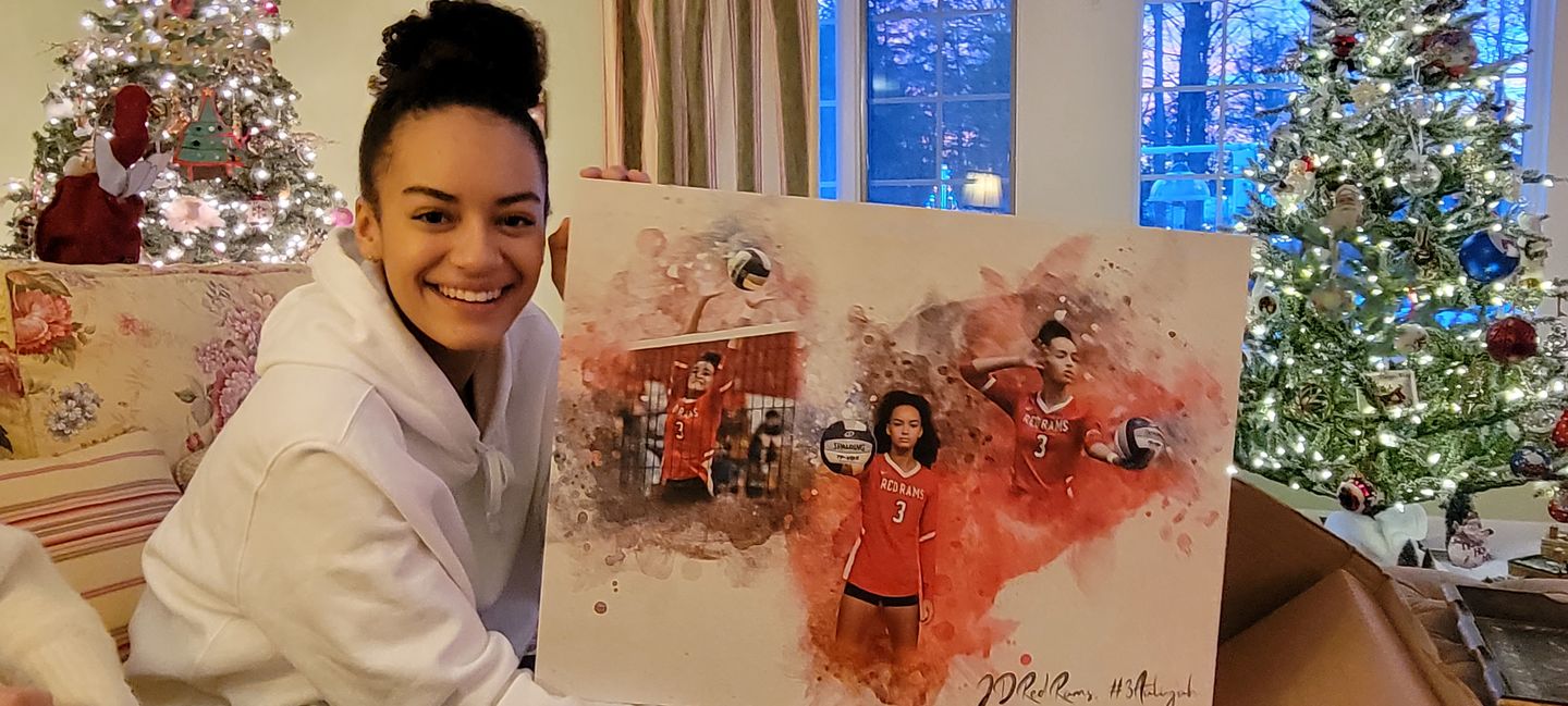 Customer photo review of Personalized baseball photo Painting