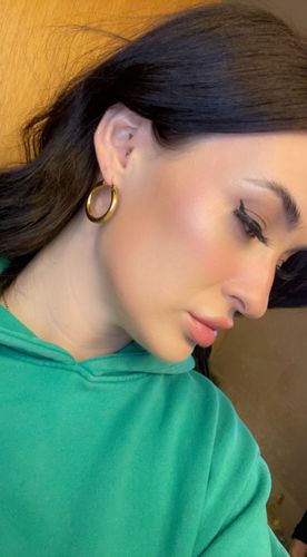 Customer photo review of Hailey Hoops - Gold