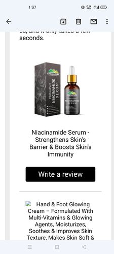 Customer photo review of Niacinamide Serum - Strengthens Skin's Barrier & Boosts Skin's Immunity