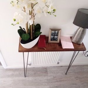 Customer photo review of Rustic Hairpin Console Table | 25cm Depth | Lengths 50cm to 100cm