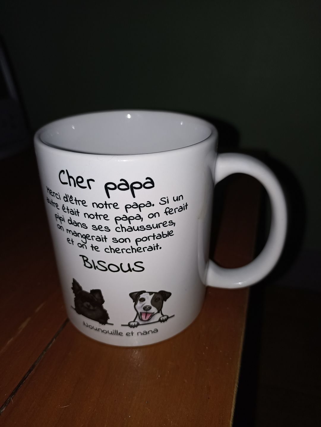 Customer photo review of Cher papa (chien) - Mug personnalisé