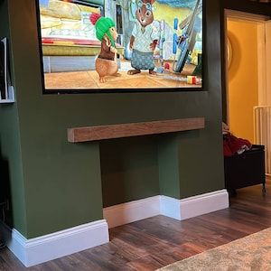 Customer photo review of Floating Oak Mantle Beam 9.5cm x 9.5cm