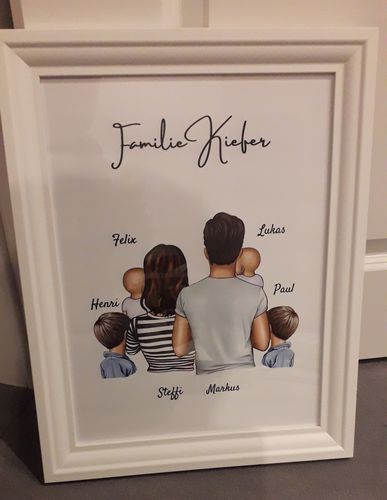 Customer photo review of Happy Family - Personalisiertes Poster (Eltern mit 1-4 Kinder)