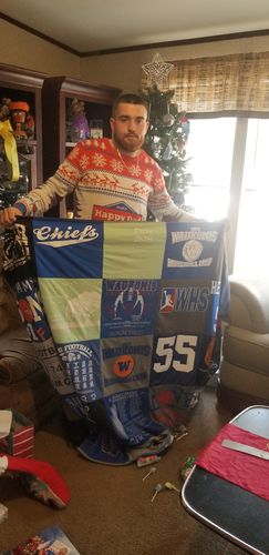 T-shirt quilt featuring wheeling high school football by Tanya from OK