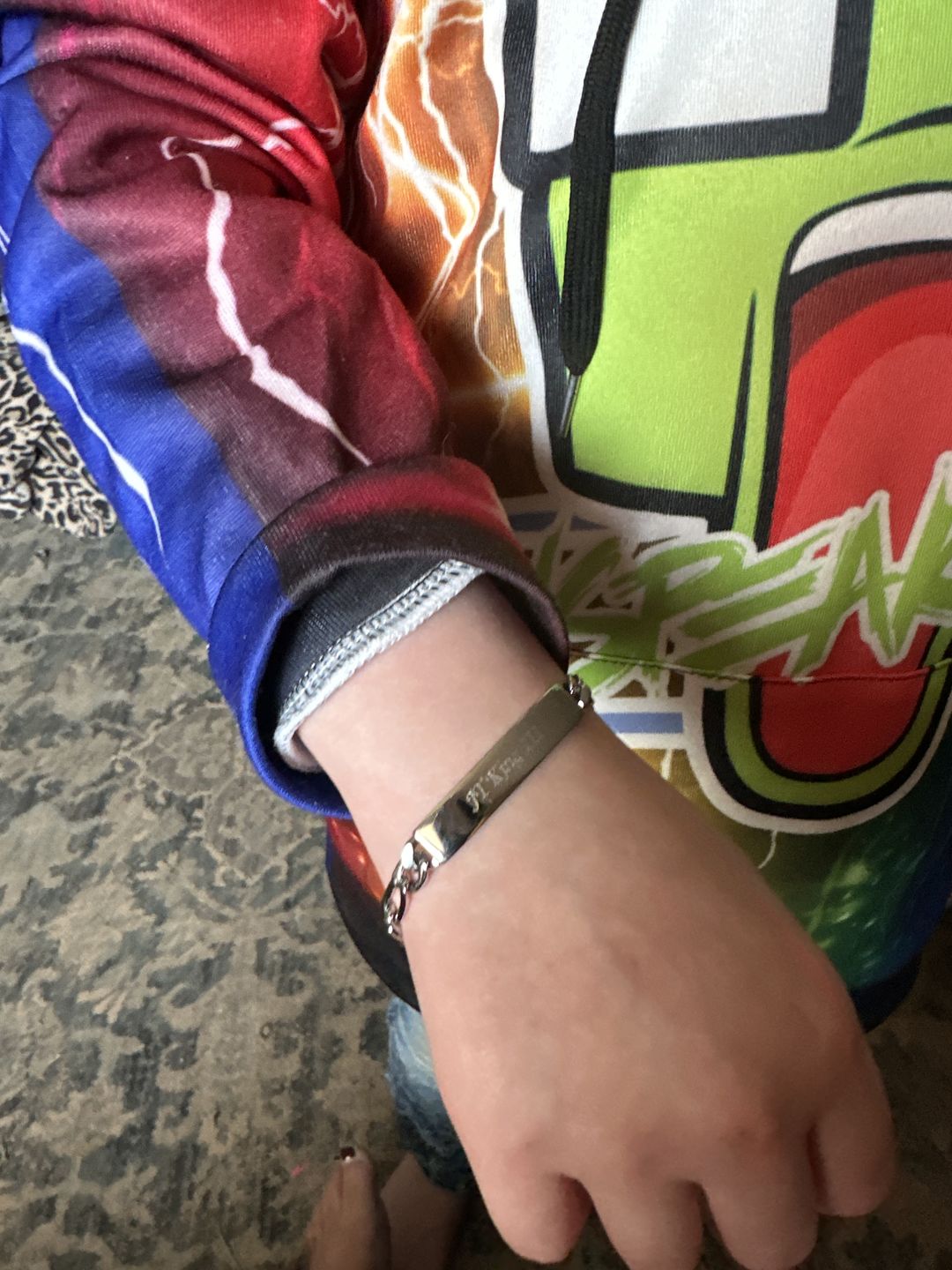 Customer photo review of 7mm Figaro Link ID Bracelet