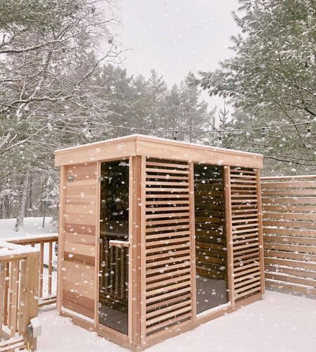 Customer photo review of Smartmak® Modern Box Outdoor Sauna Square 2
