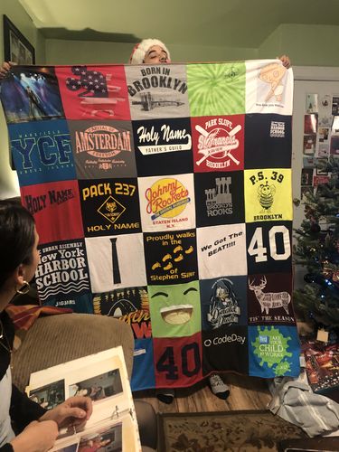 T-shirt quilt from new york harbor school, holy name school by Glenda from NY