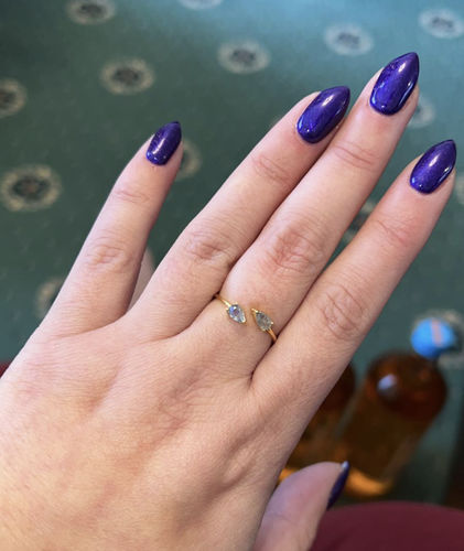 Customer photo review of Labradorite Teardrop Ring (Gold)