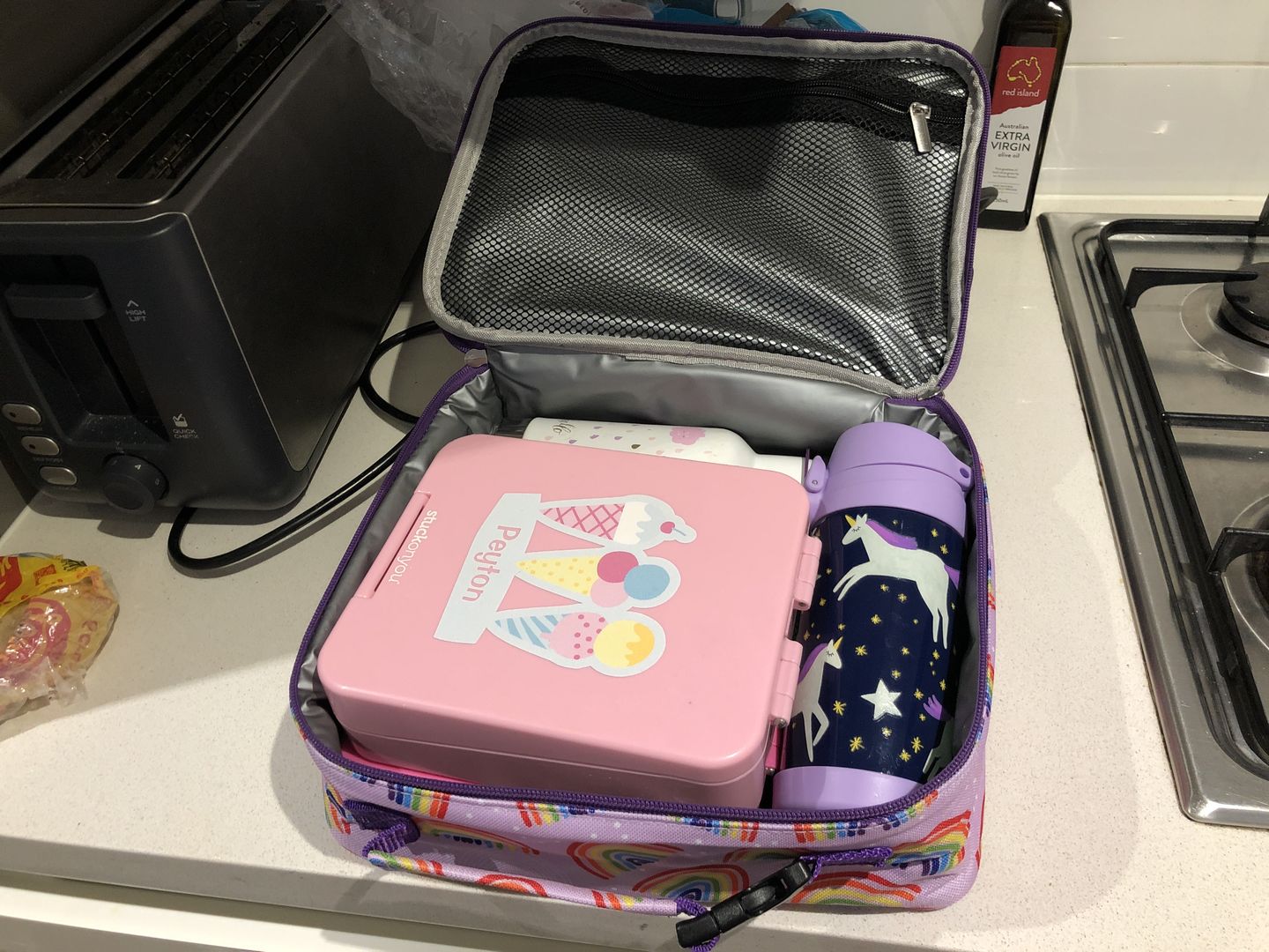 Customer photo review of ecococoon Insulated Lunch Bag - Rainbows