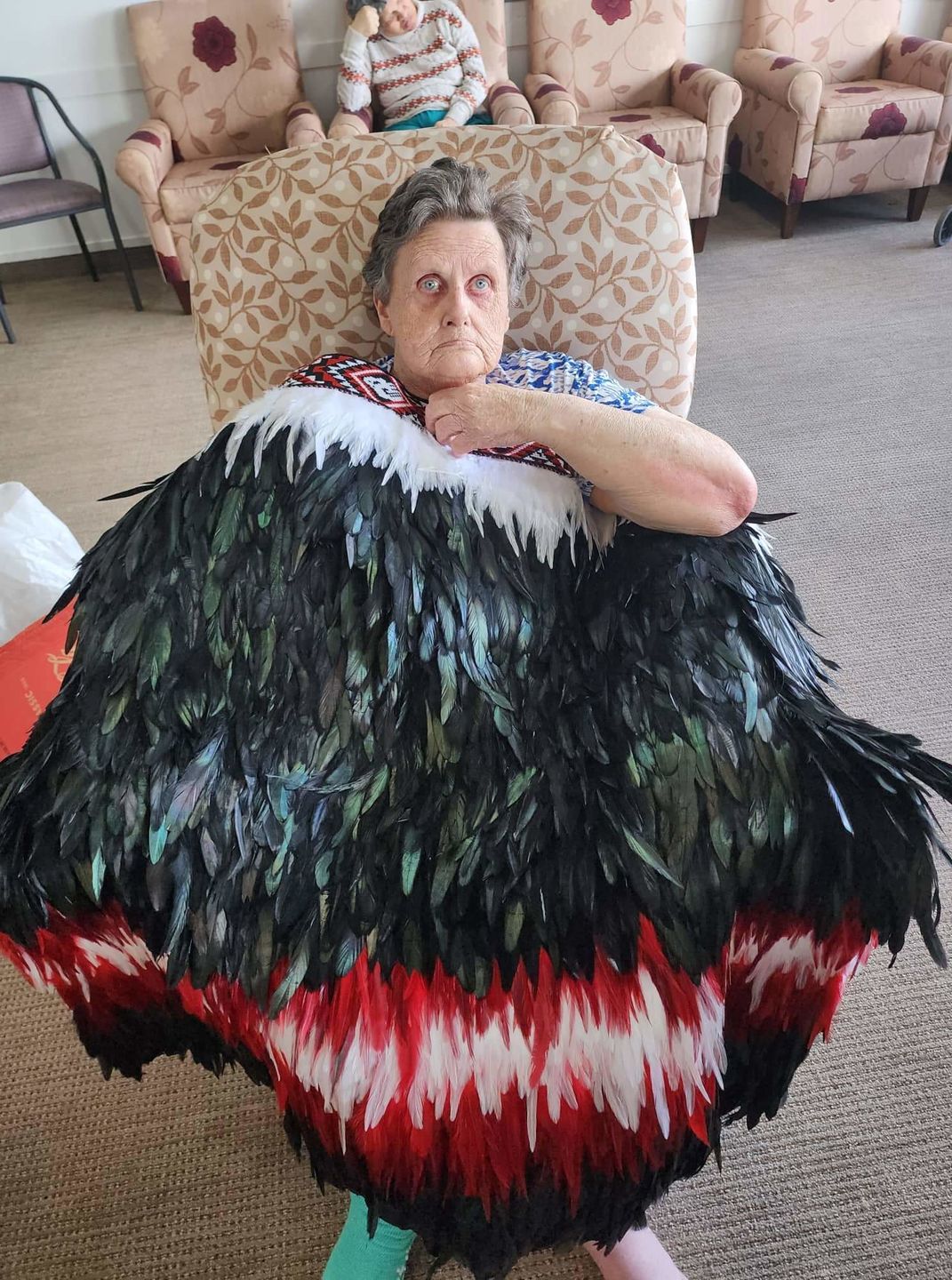 Customer photo review of Beautiful Ngapuhi Black White Red Korowai