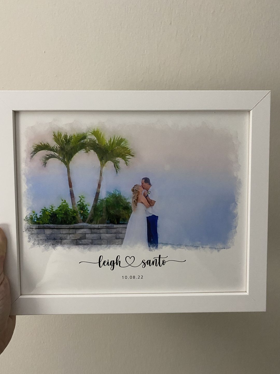 Customer photo review of Custom Newly Married Anniversary Wedding Couple Portrait