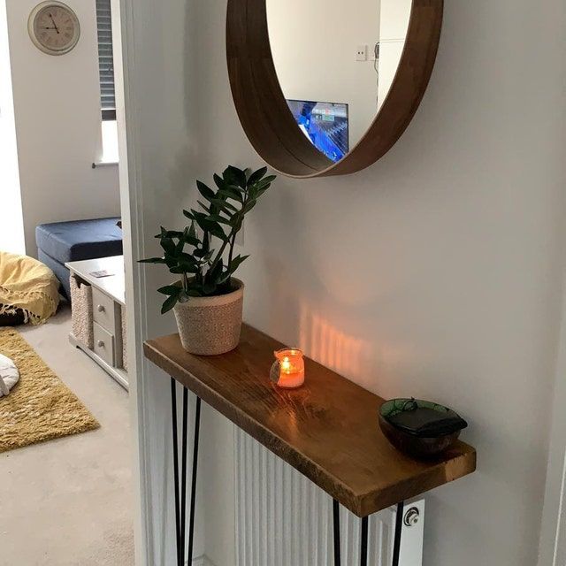 Customer photo review of Rustic Hairpin Console Table | 25cm Depth | Lengths 50cm to 100cm