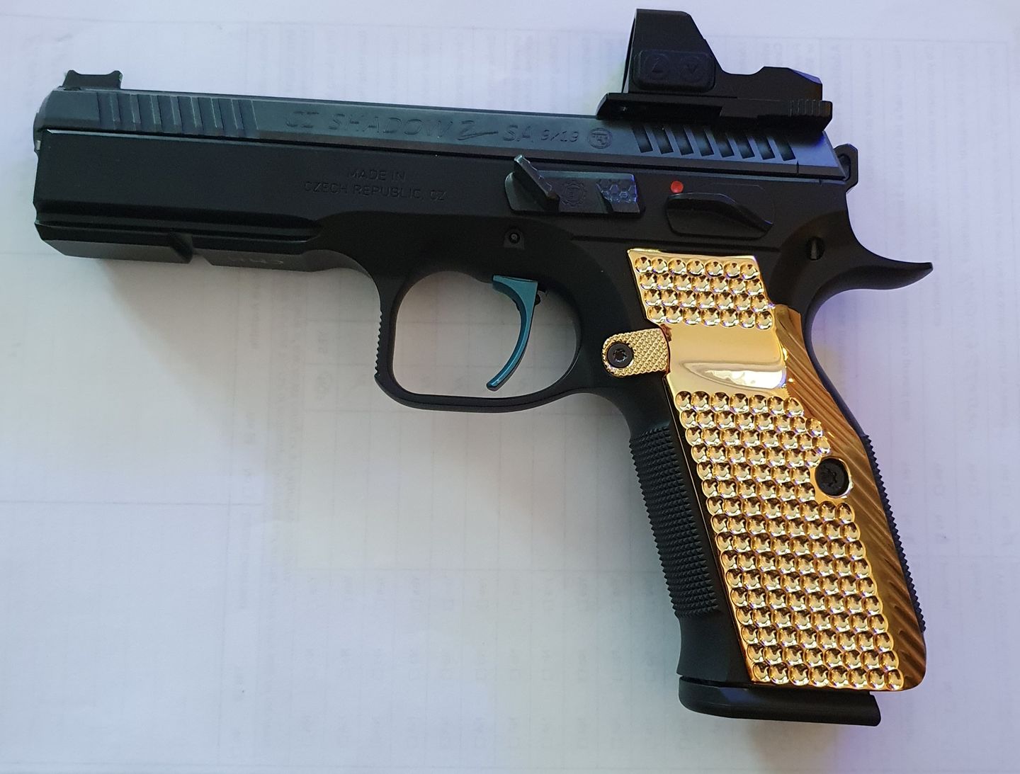 Customer photo review of CZ Shadow 2 Magazine Release Button